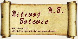 Milivoj Bolević vizit kartica